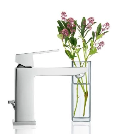 Смеситель Grohe Eurocube 23445000 для раковины однорычажный со средним изливом, сливной гарнитур