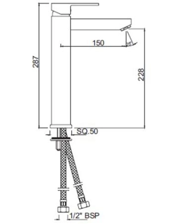 Смеситель для раковины Jaquar Kubix-F KUB-CHR-35009NFB хром