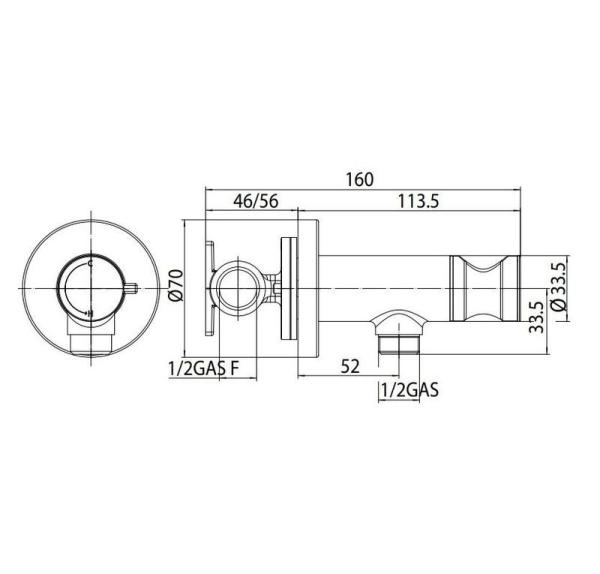 Гигиенический душ Bossini Paloma Brass E37005B.070 со смесителем, никель