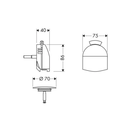 Hansgrohe Exafill Внешняя часть излива на ванну, с набором для слива и перелива, цвет: хром