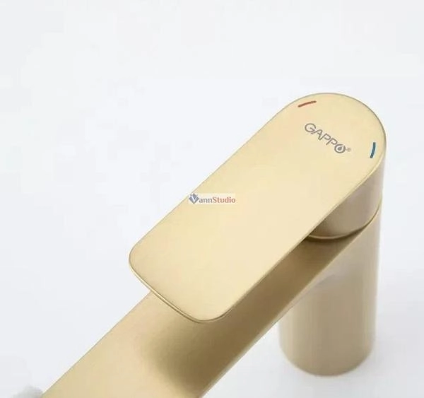 Смеситель для раковины Gappo G1048-3 Сатин золотой