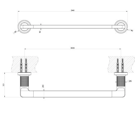 Gessi Inciso Полотенцедержатель, 30 см. подвесной, цвет: black XL