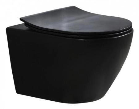 Унитаз ESBANO AMAPOLA-N черный матовый безободковый подвесной 535x360x365