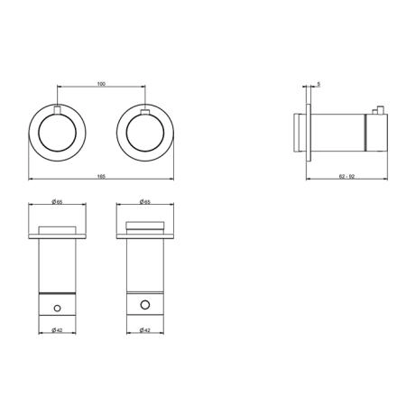 Gessi Anello Смеситель для душа, встраиваемый, термостатический, на 3 позиции, цвет: хром