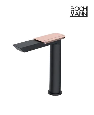 Смеситель для раковины BOCH MANN, COMO BG XL BM9632 высокий, черный, ручка цвет золото