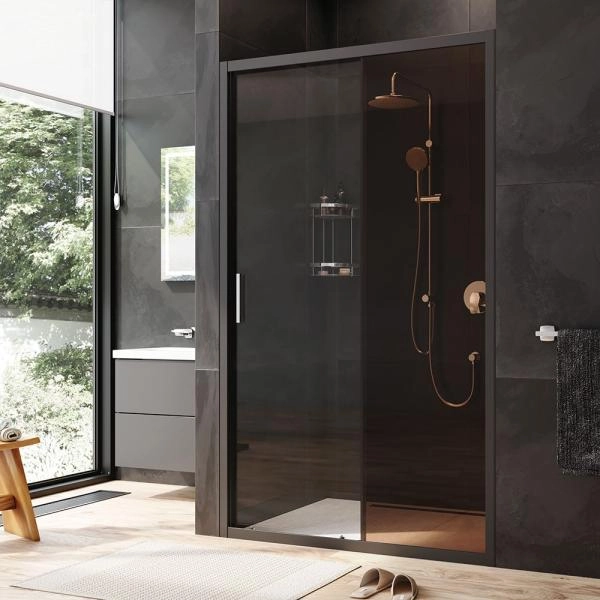 Дверь душевая в нишу AM.PM Gem W90G-120-1-195BBr прозрачное, бронзовое; профиль черный
