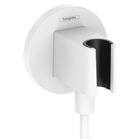 Hansgrohe FixFit S Шланговое подсоединение с держателем ручного душа, настенный, цвет: белый матовый