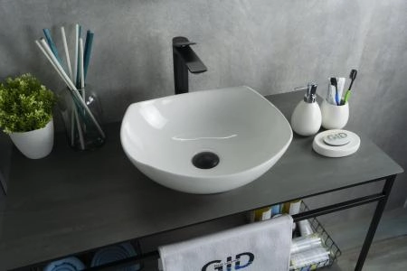 Раковина Gid N9412 42x38 на столешницу белая