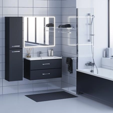 Тумба под раковину для ванной Uperwood Foster 90 см, подвесная, черная