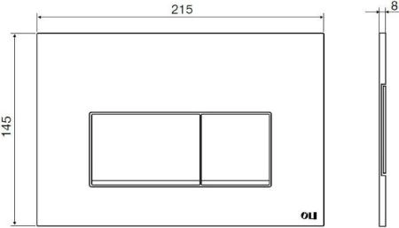 Панель механическая двойная OLI STREAM 641504, пластик, хром глянцевый