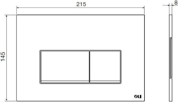 Панель механическая двойная OLI STREAM 641504, пластик, хром глянцевый