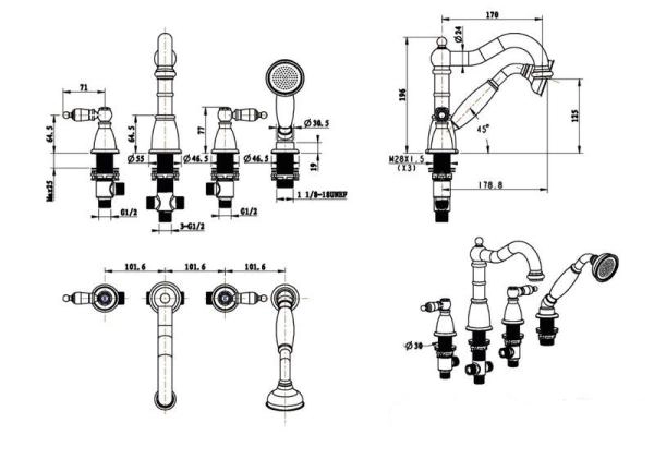 СМЕСИТЕЛЬ ВРЕЗНОЙ Boheme PROVANSE_Комплект 394
