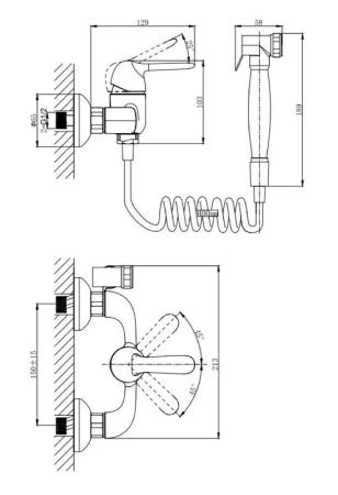 Смеситель с гигиеническим душем встраиваемый D&K Rhein Ambrosius (DA1344501)