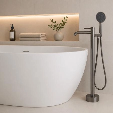Смеситель GAPPO G3006-9 для ванны напольный, сатин