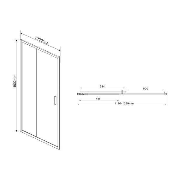 Душевая дверь Vincea Garda VDS-1G120CLG, 1200, брашированное золото, стекло прозрачное