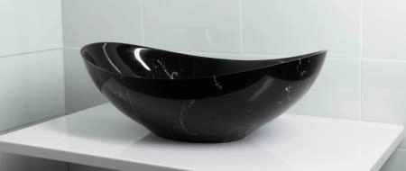 Раковина накладная Marko Ореол Черный мрамор 578мм*380мм*160мм