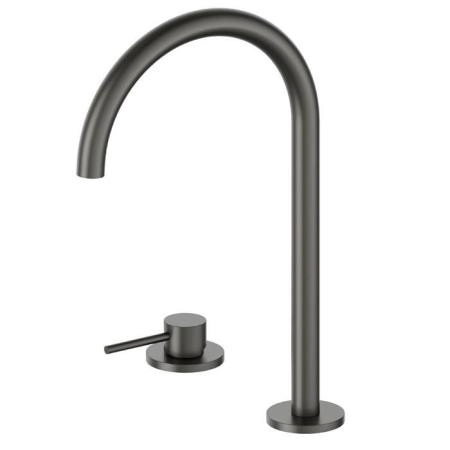 Newform XT Смеситель для раковины, 2 отв., высокий, поворотный излив, цвет: carbon satin