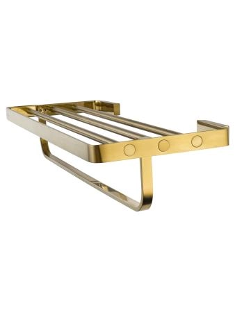 Полотенцедержатель с полкой WONZON & WOGHAND LOTTE, Брашированное золото (WW-8381A-BG)