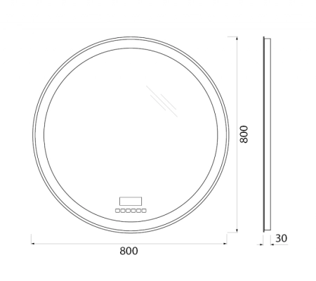 Зеркало Belbagno SPC-RNG-700-LED-TCH Led подсветка, сенсор 700x30