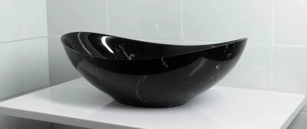 Раковина накладная Marko Ореол Черный мрамор 578мм*380мм*160мм