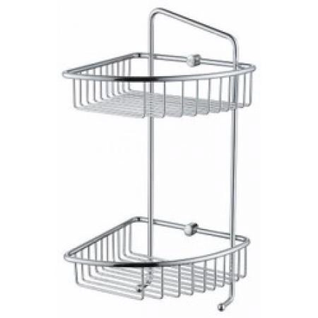 Полка для ванной двухярусная угловая KAISER 204*204*430*60 Chrome/латунь (KH-5070) хром