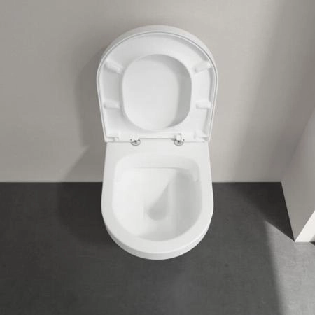 Villeroy&Boch Architectura Унитаз подвесной 37x53см, безободковый, сиденье микролифт, CeramicPlus, цвет: альпийский белый
