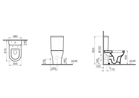 Унитаз-компакт напольный VitrA Zentrum