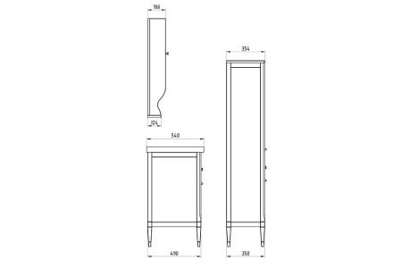 Тумба под раковину ASB-Woodline Гранда 85 Антикварный Орех