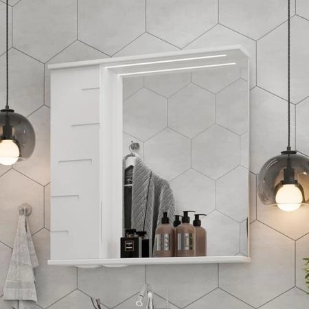 Зеркало-шкаф с LED подсветкой Volna Joli 70 левое (белый)