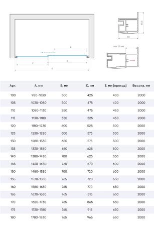 Душевая дверь Vegas-glass ZP TUR NOVO 165 09 01, профиль золото глянцевое, стекло прозрачное