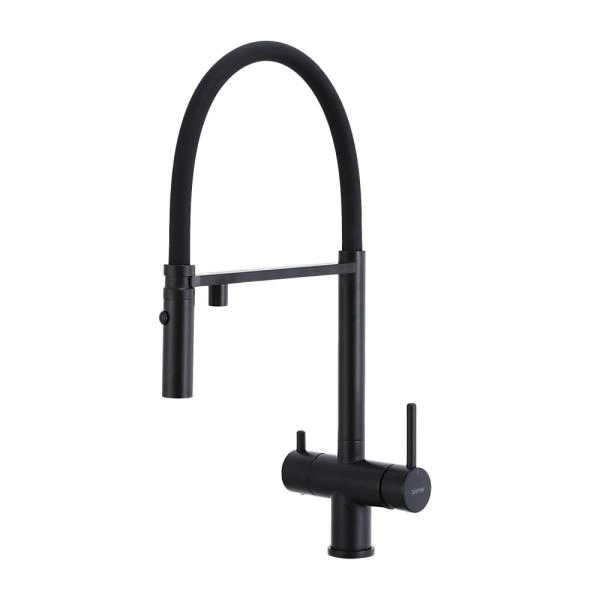Смеситель GAPPO G4397-86 для кухни с гибким изливом и подключением фильтра, черный