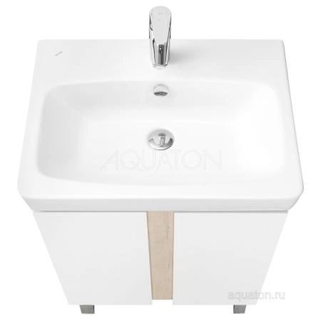 Тумба под раковину AQUATON Кантри 60 белый, дуб верона 1A257401AHB20