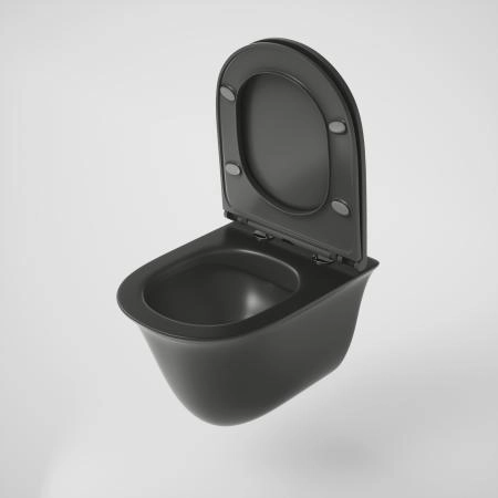 Унитаз Grossman GR-4412MS (485*360*360) подвесной безободковый с тонкой крышкой, черный матовый