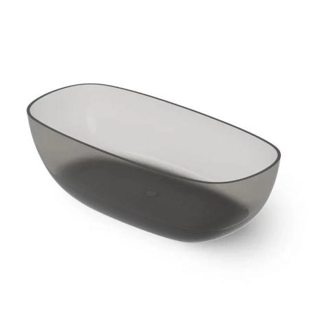 Dea Design Modern Ванна 162х80х54см., отдельностоящая, Glasstech, прозрачная смола, цвет: Smoky Black R4