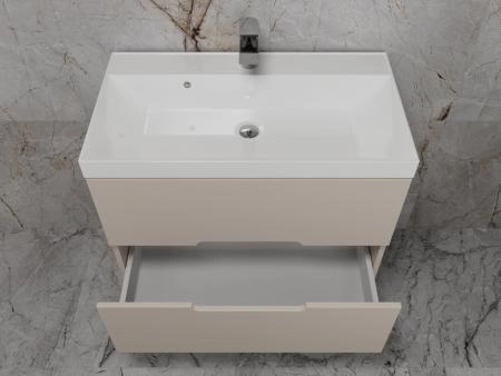 Тумба подвесная Style Line Матис 80, Classic 80, 2 ящика, КРЕМ, ЭМАЛЬ