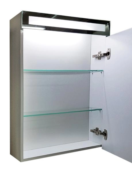 Зеркальный шкаф Dreja Uni 70 99.9002 с подсветкой цвет белый