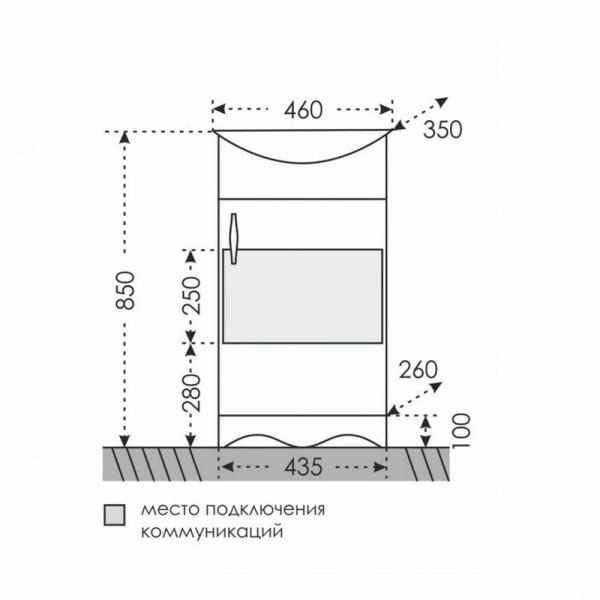 Тумба под раковину СаНта Верона 45 700189 напольная, цвет белый
