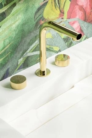 Смеситель на столешницу Boheme STICK LINEA на 3 отв. GOLD 152-G.3