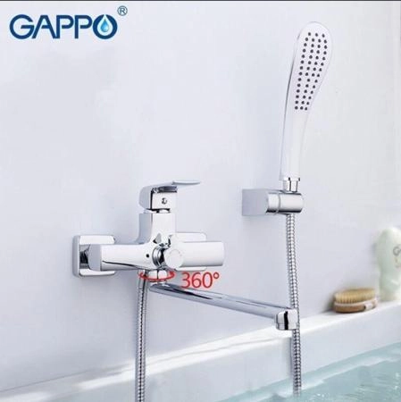Смеситель Gappo G2250-8 для ванны длинный излив хром