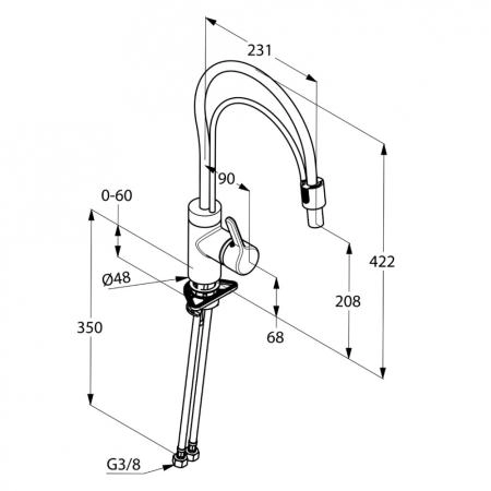 Смеситель Kludi Bingo Star 428590578 для кухни, белый выдвижной излив