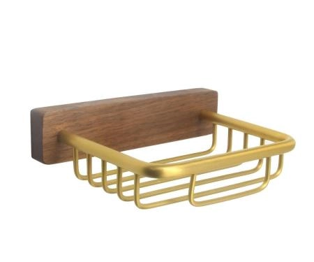 Мыльница подвесная настенная матовое золото BRONZE DE LUXE Forest (10703G ) золото-темное дерево