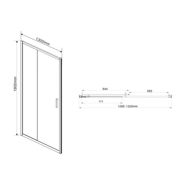 Душевая дверь Vincea Garda VDS-1G130CLG, 1300, брашированное золото, стекло прозрачное
