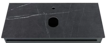 Столешница La Fenice Granite Black Olive Light Lappato 80 см , Черная Керамогранит