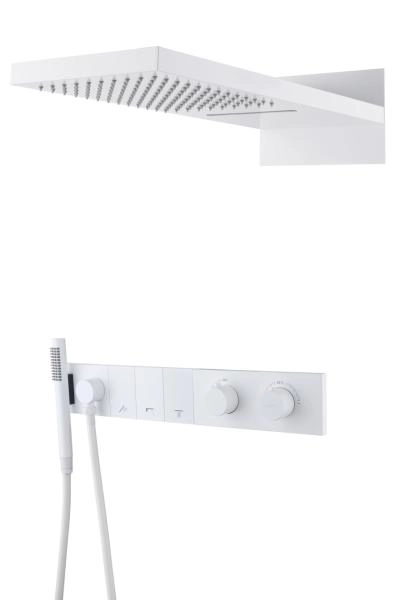 Встроенная душевая система Boheme ZODIAC с термостатом, трехпозиционная Matt White 133-MW