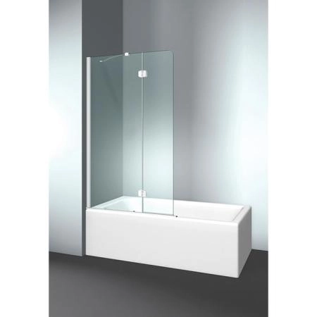 VismaraVetro Шторка на ванну PV 54х150Hсм, размер 90-92(50+40)см, SX (левая), стекло Transparent 04, Bright Silver 21, петли С67 внутр. открытие, TPA
