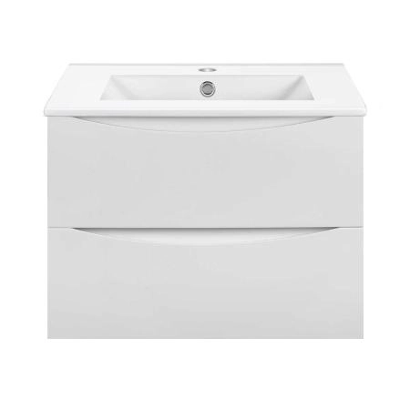 Тумба под раковину Vincea Mia Slim 700 подвесная, 2 выкатных ящика soft close, G.White