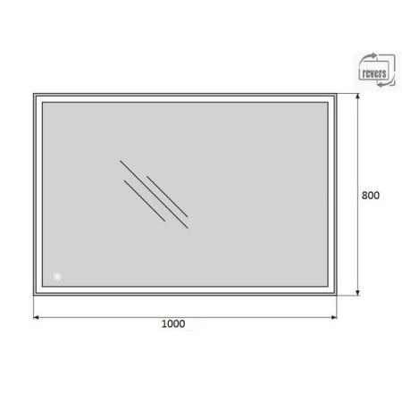 Зеркало Belbagno SPC-GRT-1000-800-LED-TCH Led подсветка, сенсор 1000x30x800
