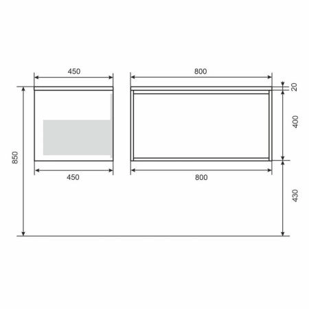 Тумба под раковину для ванной Uperwood Next Premium подвесная, 80 см, белая, 1 ящик