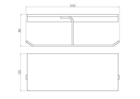 Двойной держатель для туалетной бумаги с полкой WONZON & WOGHAND ECLIPSE, Темный графит (WW-9156-BGM)