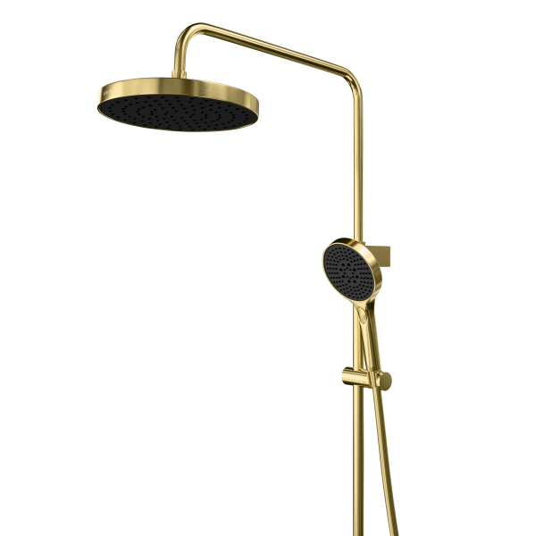 Душевая система VitrA Core Round A4730925EXP с термостатическим смесителем и ручным душем брашированное золото